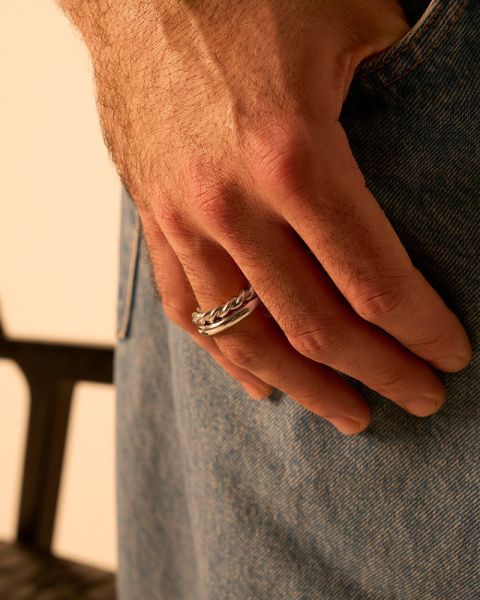 Bague torsadée argent 4.0