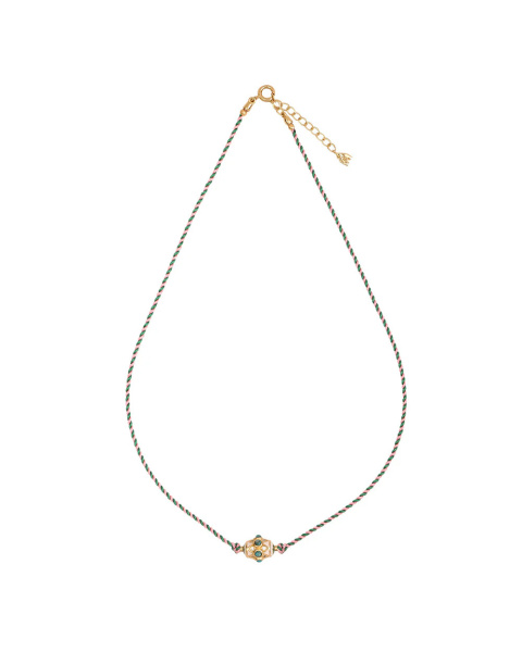 Collier Trinidad Fil Bicolore Rose et Vert