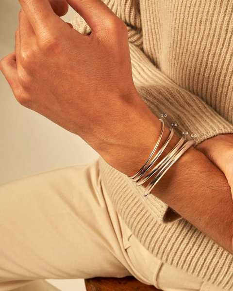 Open silver bangle 4.0 Open silver bangle 4.0