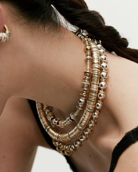 Nefertiti Necklace in Gold and Silver Nefertiti Necklace in Gold and Silver