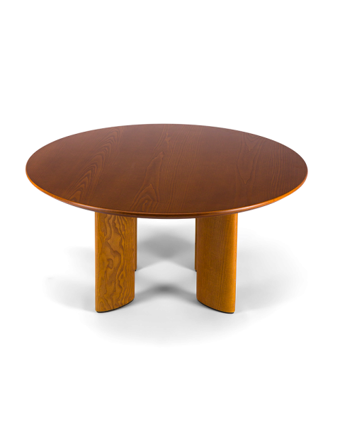 Table basse ronde frêne finition iroko Table basse ronde frêne finition iroko
