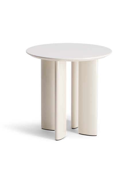 Cream white side table in lacquered beech