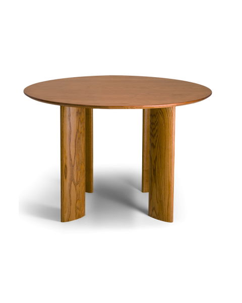 Table de salle à manger frêne finition iroko ovale 4 places