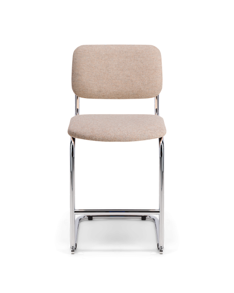 Chaise de bar beige feutre et acier - 65cm Chaise de bar beige feutre et acier - 65cm