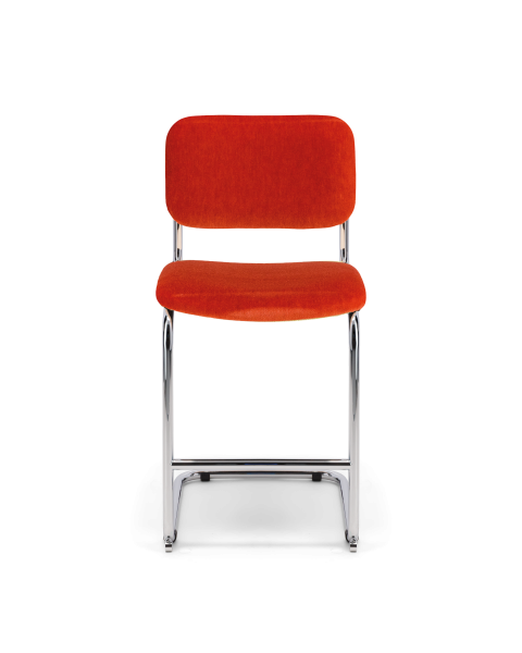 Chaise de bar Classica velours de mohair vermillon - 65cm Chaise de bar Classica velours de mohair vermillon - 65cm