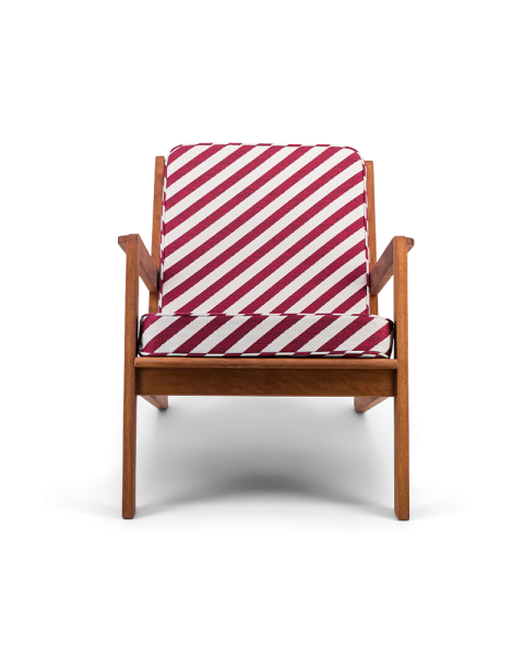 Gloria outdoor armchair in burgundy stripes Gloria outdoor armchair in burgundy stripes