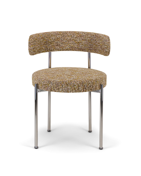 Chaise effet tweed et métal chromé Chaise effet tweed et métal chromé