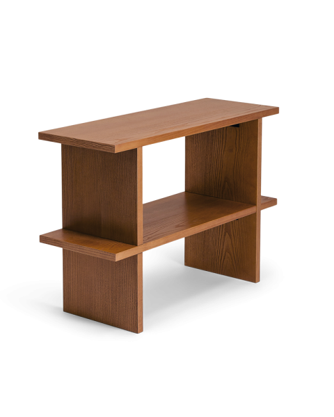 Ash shelf with iroko finish