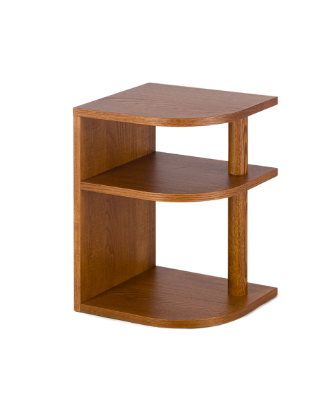 Straight Ash Side Table with Iroko Finish