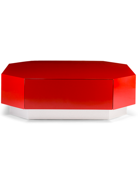 Table basse brique bois laqué