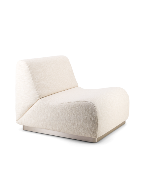 Chauffeuse modulable Rotondo tissu tramé crème