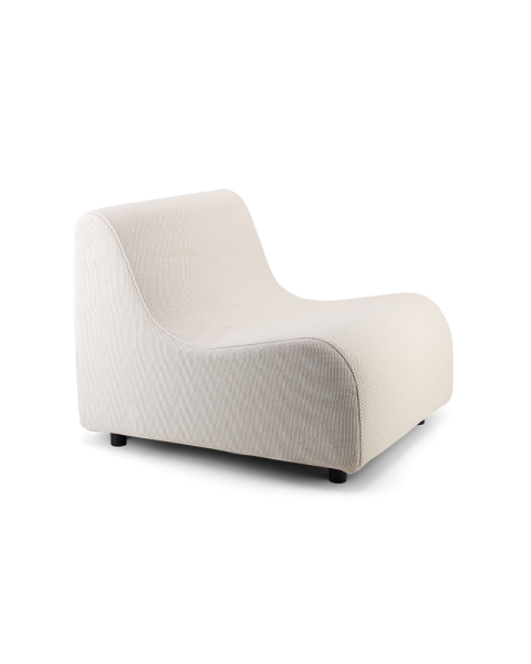 Chauffeuse modulable Rotondo d'extérieur tissu texturé blanc crème
