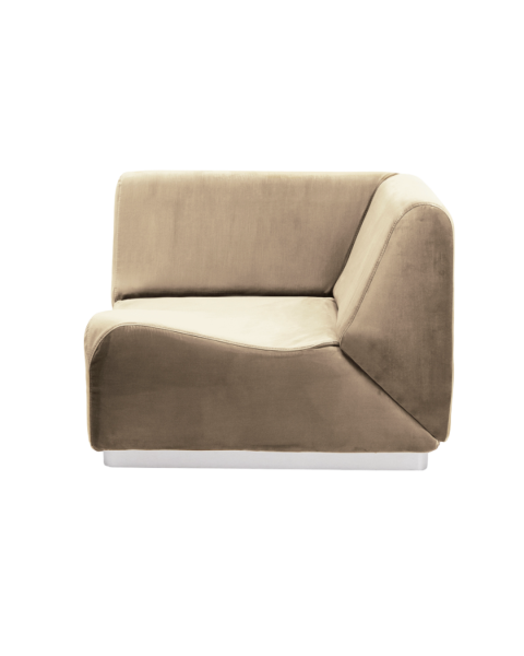Module d'angle camel velours socle acier Module d'angle camel velours socle acier