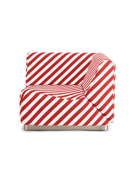 Module d'angle rayures brique tissu jacquard socle acier Module d'angle rayures brique tissu jacquard socle acier