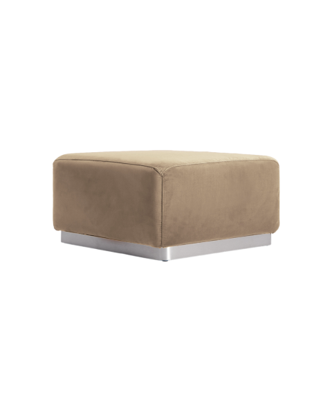 Pouf camel velours socle acier Pouf camel velours socle acier