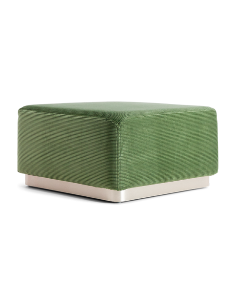 Pouf vert amande velours côtelé socle acier Pouf vert amande velours côtelé socle acier