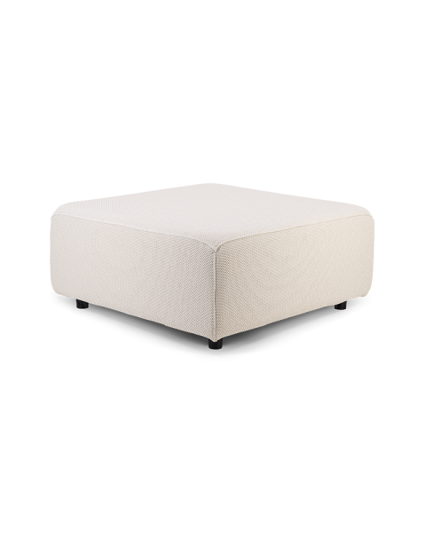 Pouf Rotondo d'extérieur tissu texturé blanc crème Pouf Rotondo d'extérieur tissu texturé blanc crème
