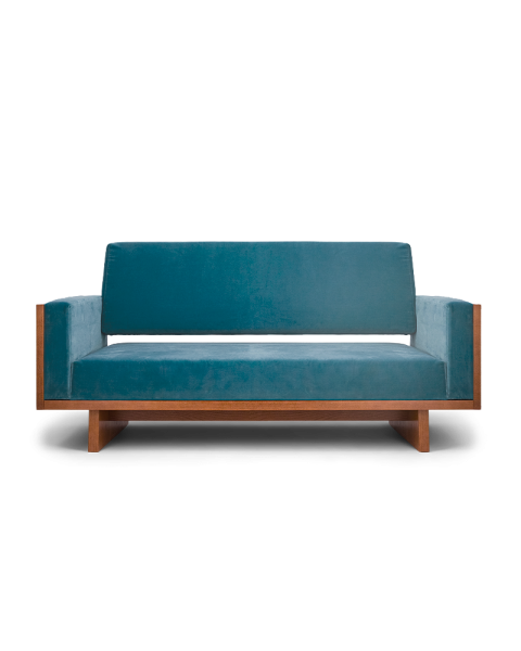 2-Seater Signora Blue Velvet Sofa