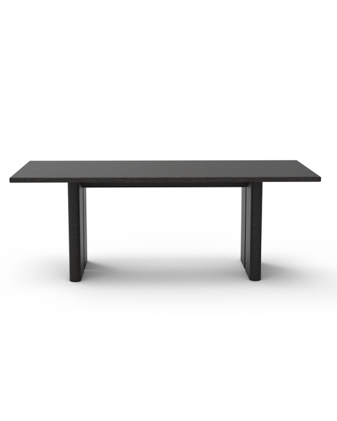 Table de salle à manger frêne teinté noir 6 places