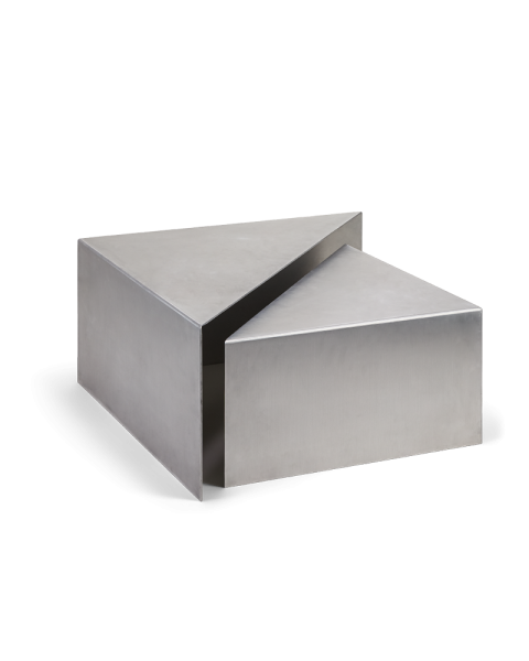 Duo table basse triangle Triangolo aluminium brossé