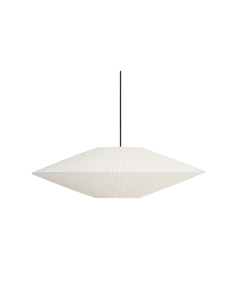 Grande suspension blanche coton plissé