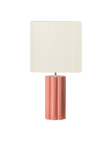 Lampe à poser Gioia poudré et coton plissé