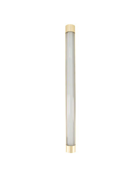 Large brushed metal wall light with brass finish