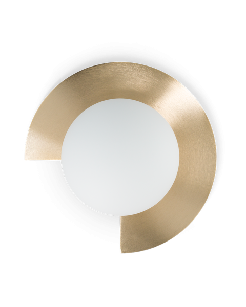 Petite applique laiton brossé et opaline
