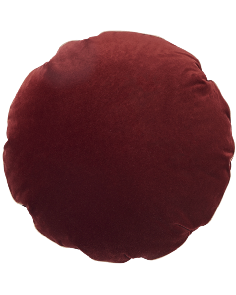 Coussin rond bordeaux velours Coussin rond bordeaux velours
