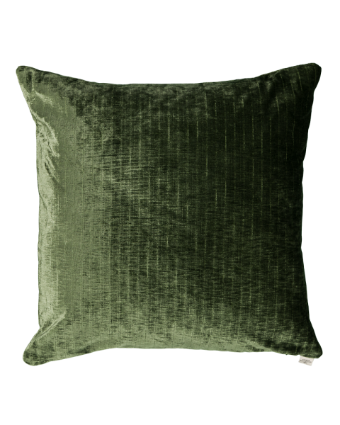 Coussin Carino velours vert olive brillant - carré Coussin Carino velours vert olive brillant - carré
