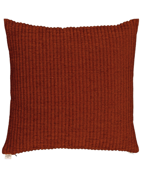 Coussin marron chenille côtelée - carré Coussin marron chenille côtelée - carré