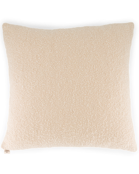 Coussin laine bouclette blanc crème - carré