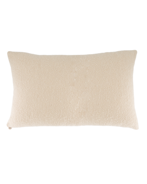 Coussin laine bouclette blanc crème - rectangle