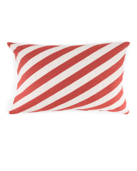 Coussin rayures brique tissu jacquard - rectangle