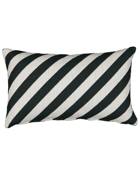Coussin rayures vert foncé tissu jacquard - rectangle