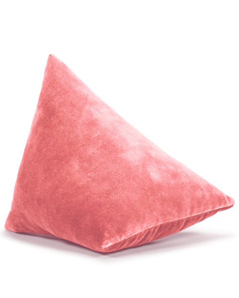 Coussin rose velours berlingot - 20x20x20cm