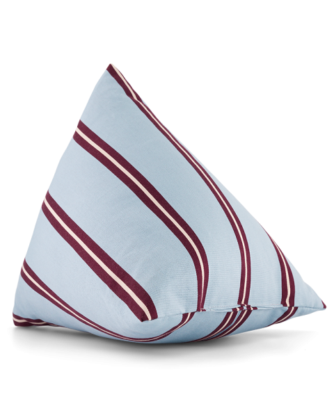Coussin rayé coton bleu et bordeaux berlingot - 30x30x30cm Coussin rayé coton bleu et bordeaux berlingot - 30x30x30cm