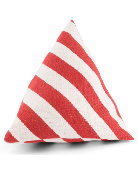 Coussin rayures brique tissu jacquard berlingot - 30x30x30cm Coussin rayures brique tissu jacquard berlingot - 30x30x30cm