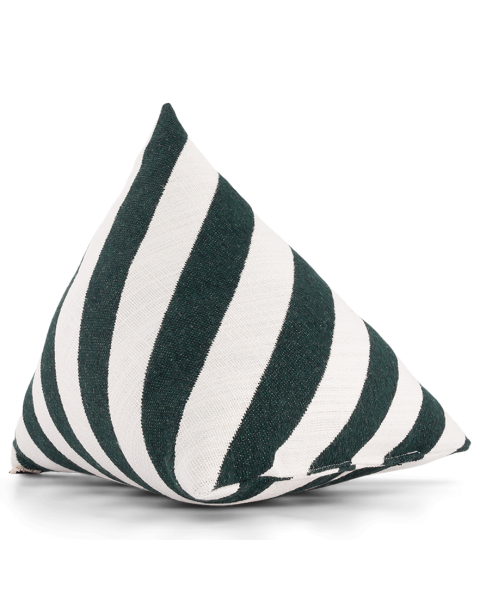 Coussin rayures vert foncé tissu jacquard berlingot - 30x30x30cm Coussin rayures vert foncé tissu jacquard berlingot - 30x30x30cm