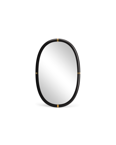 Petit miroir noir bois laqué
