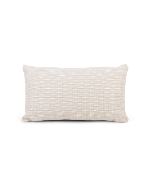 Coussin Massimo d'extérieur tissu texturé blanc crème
