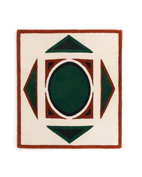 Tapis Medaglia vert et brique - 175 x 200 cm Tapis Medaglia vert et brique - 175 x 200 cm