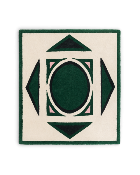 Tapis Medaglia vert et rose - 175 x 200 cm Tapis Medaglia vert et rose - 175 x 200 cm