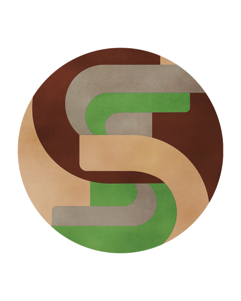 Tapis chocolat et vert rond