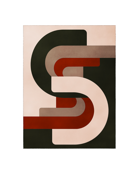 Green and Brick Wool Rug - 150x200cm