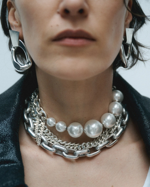 caron neck - silver caron neck - silver