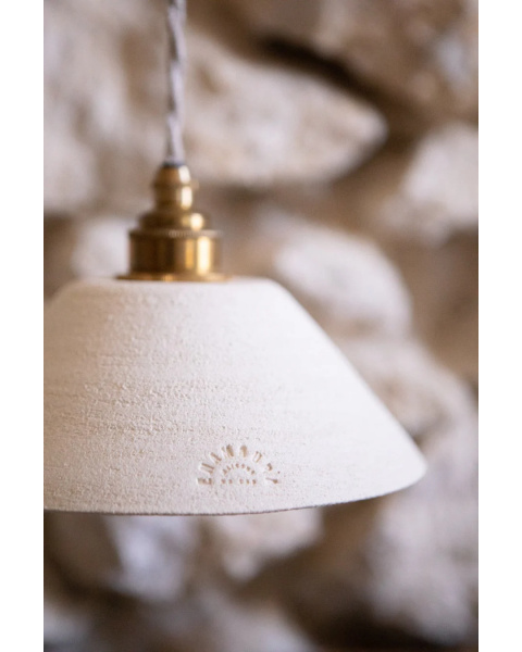 PITCHOUN - Terre cuite blanche - Suspension - Avec rosace en porcelaine PITCHOUN - Terre cuite blanche - Suspension - Avec rosace en porcelaine