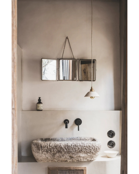 PITCHOUN - Terre cuite blanche - Suspension - Avec rosace en porcelaine PITCHOUN - Terre cuite blanche - Suspension - Avec rosace en porcelaine