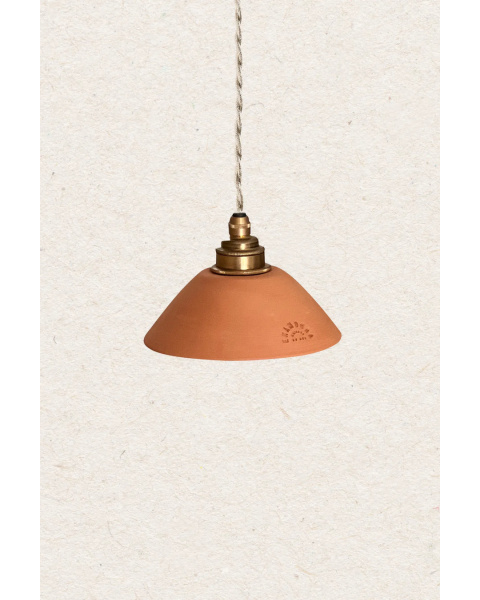 PITCHOUN - Terre cuite rouge - Suspension - Avec rosace en porcelaine PITCHOUN - Terre cuite rouge - Suspension - Avec rosace en porcelaine