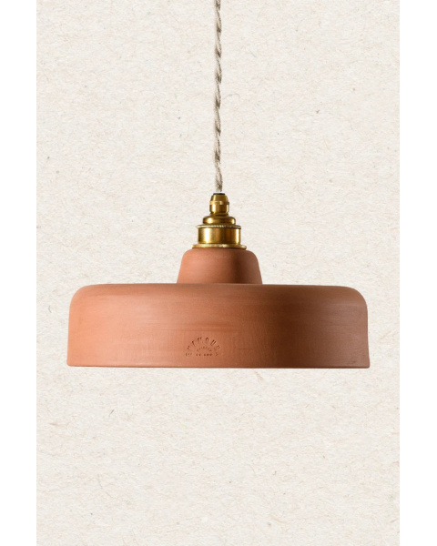 URSULE - Terre cuite rouge - Suspension - Avec rosace en porcelaine URSULE - Terre cuite rouge - Suspension - Avec rosace en porcelaine